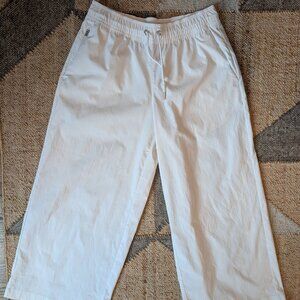Athleta White Cropped Wide-Leg Pants